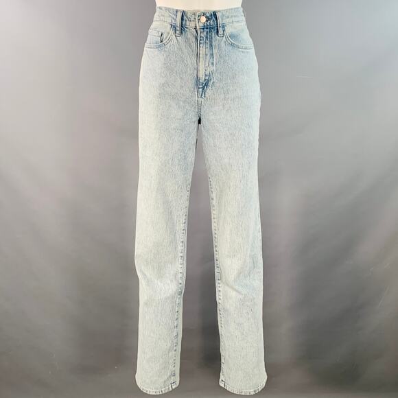 TRIARCHY Size 26 Blue Cotton Blend Washed Zip Fly Jeans - Picture 1 of 9
